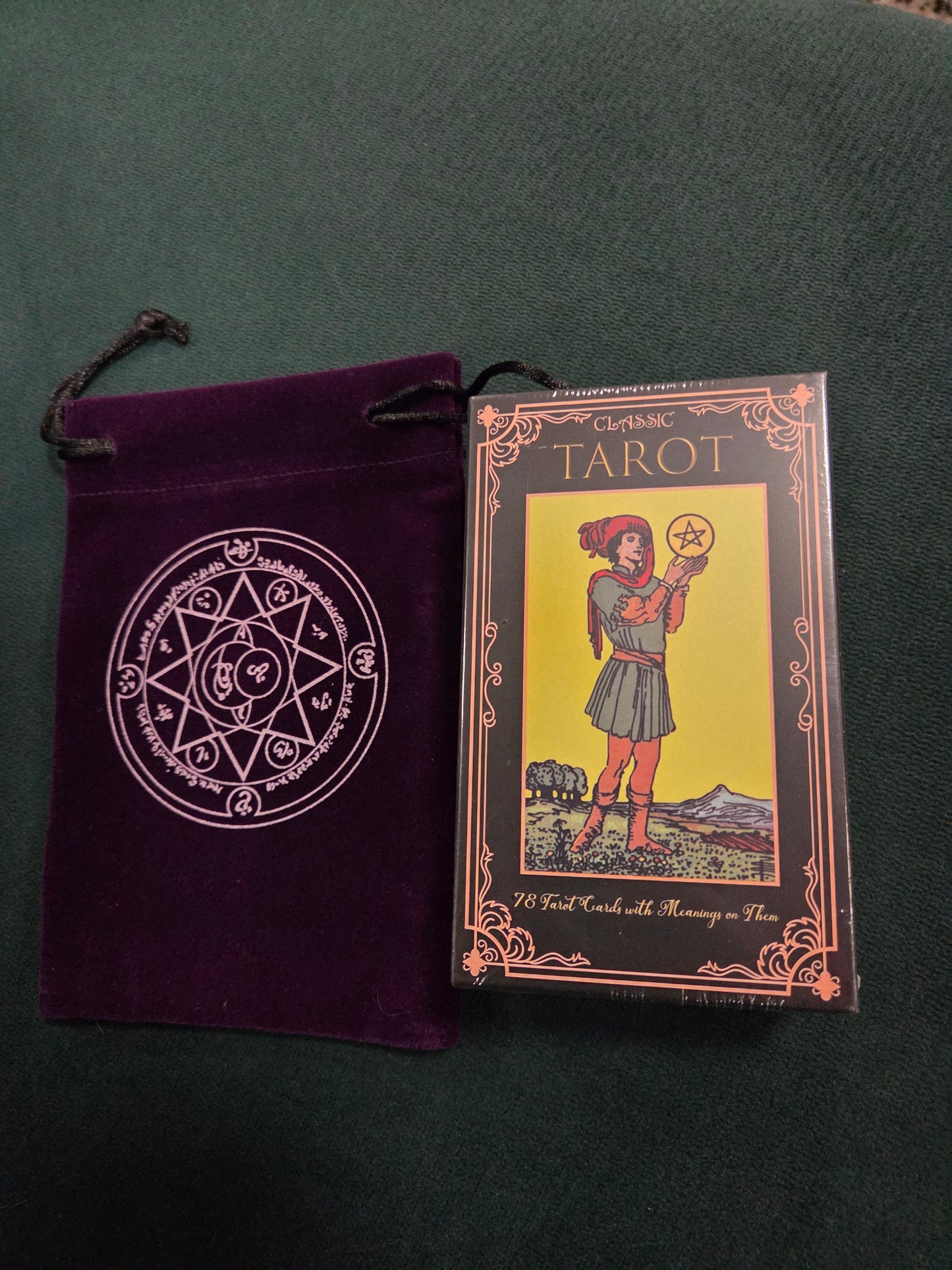 Tarot pack with book and bag