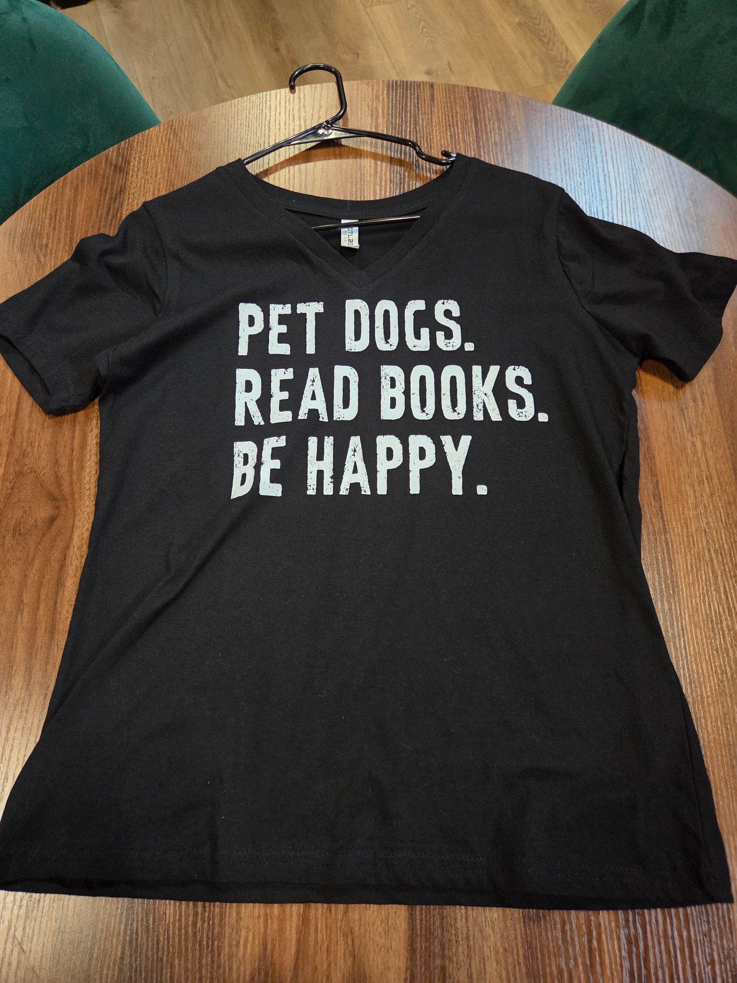 Pet dogs, read books, be happy shirt