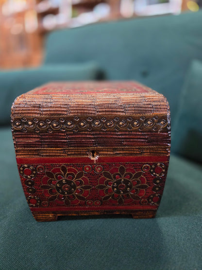 Antique red carved box