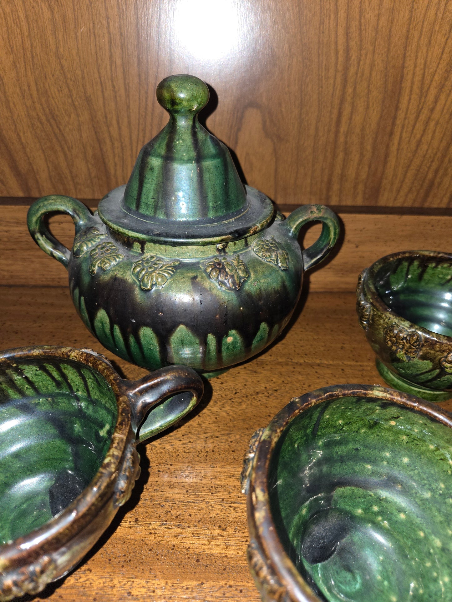 Handmade 1930s Mexican pottery tea set