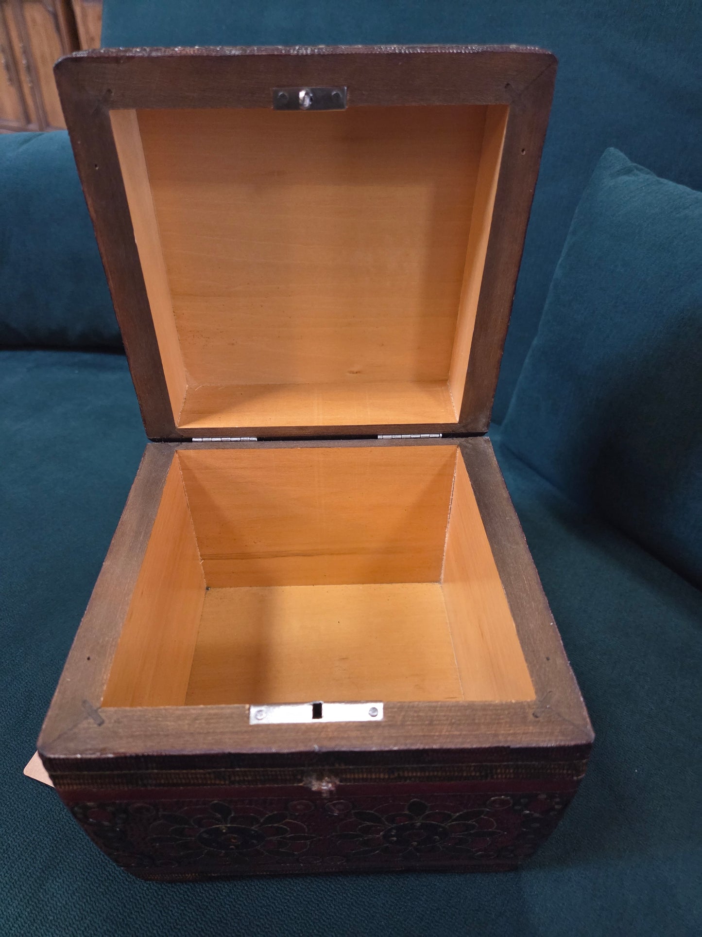 Antique red carved box