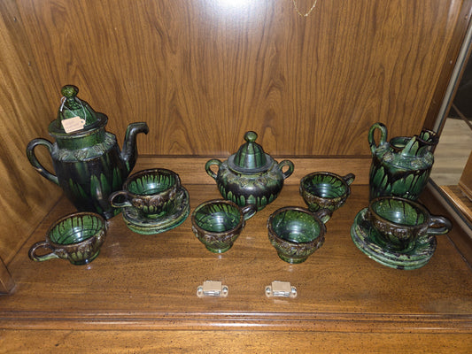 Handmade 1930s Mexican pottery tea set