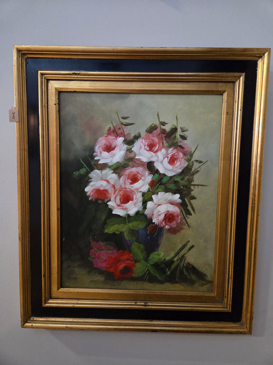 Gold framed flower painting