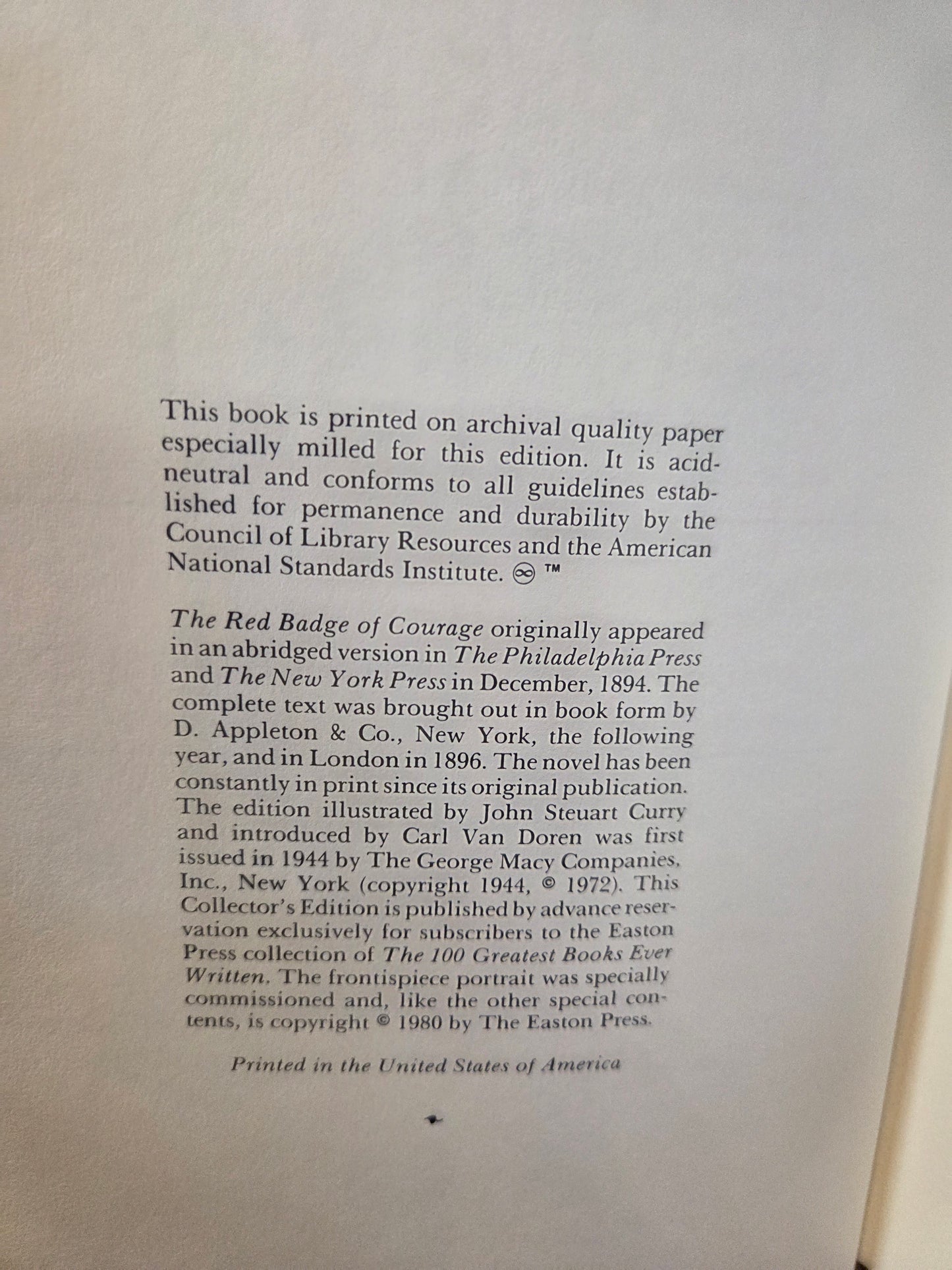 Stephen Crane - The Red Badge of Courage - collectors edition