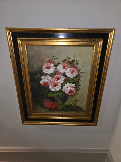Gold framed flower painting